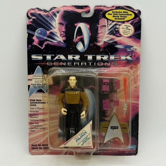 Playmates Toys Star Trek Generations Lieutenant Commander‎ Data Figure 1994 NEW - Picture 1 of 12